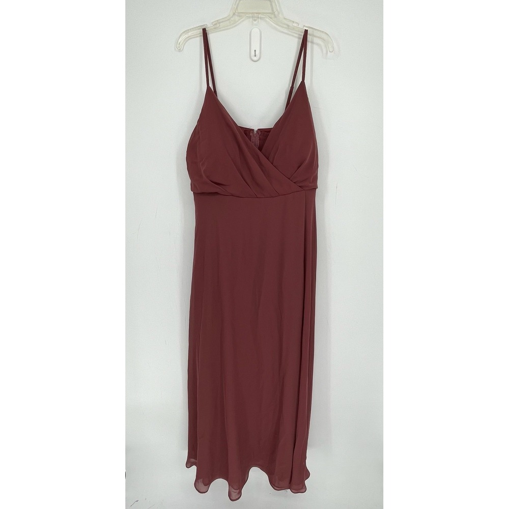 Birdy Grey Women's Mauve Chiffon Surplice Maxi Bridesmaid Dress Plus Size 2X